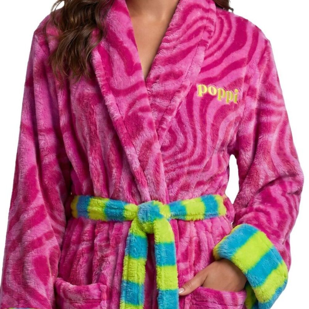 S/M Poppi Dorm Bath Robe Pink - Picture 2 of 5